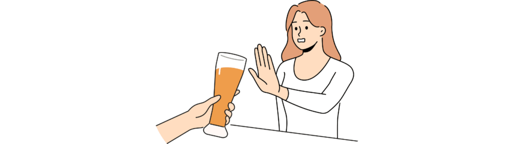 飲み会を断る　イラスト